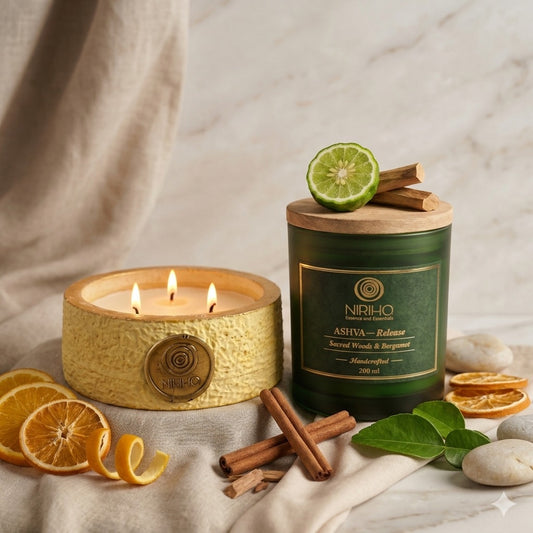 Release Combo (Dhara Large Candle + Ashva Bathing Balm)