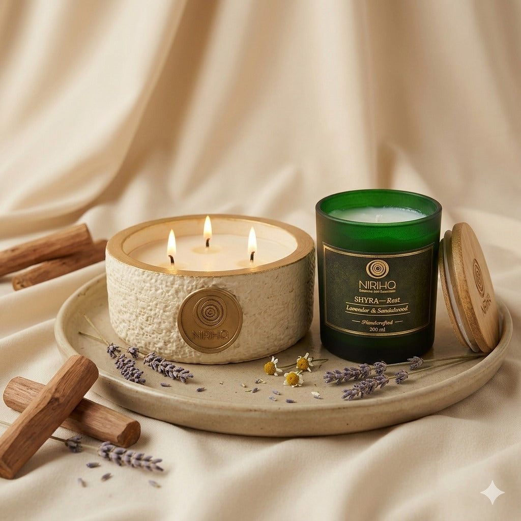Rest Combo (Nidra Large Candle + Shyra Bathing Balm)