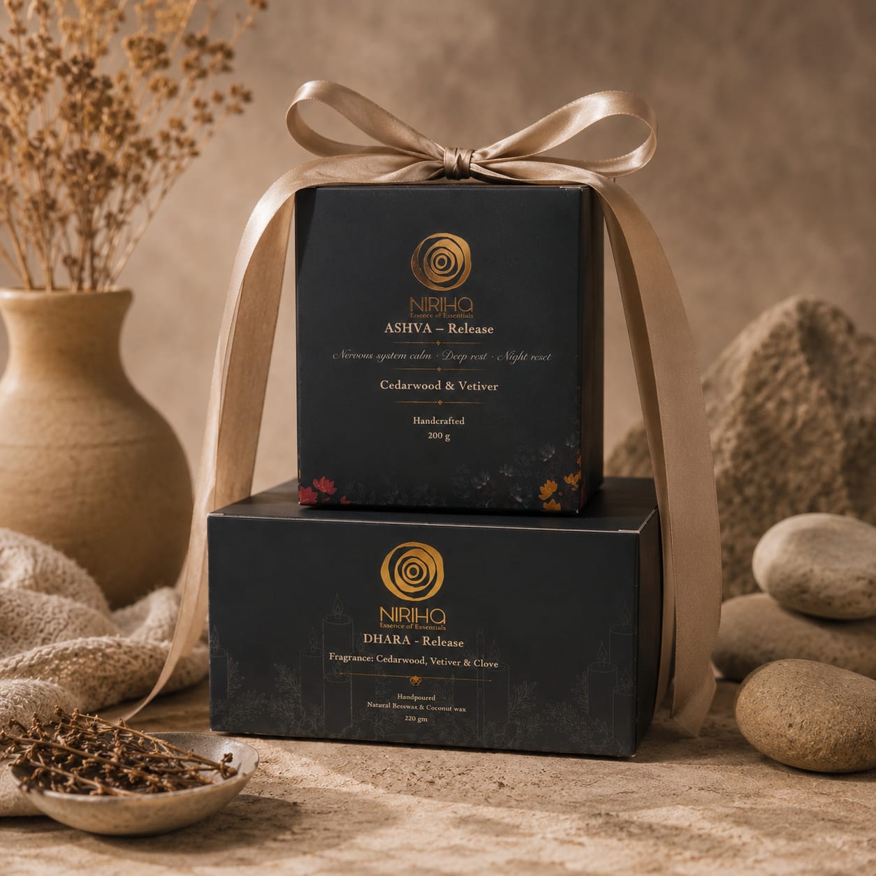 Release Combo (Dhara Large Candle + Ashva Bathing Balm)